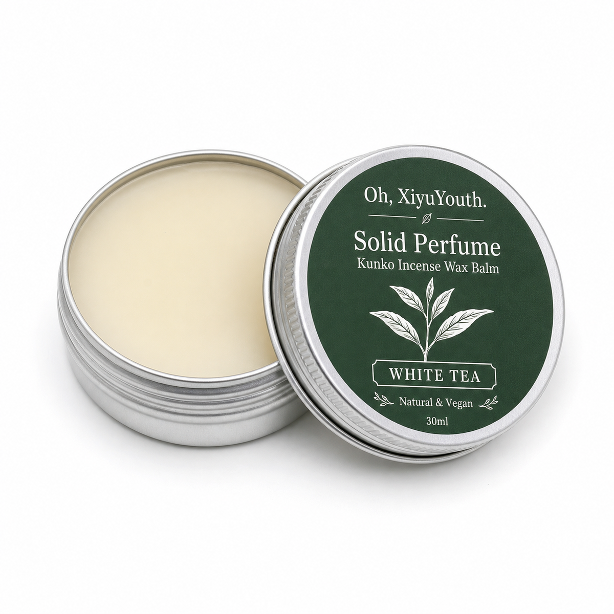 Oh, XiyuYouth.Solid Perfume & Kunko Incense Wax Balm - Portable Pocket Balm Fragrance for Personal Use & Warming Lamp Aromatherapy Kunko Incense for Men and Women, Natural & Vegan - Jasmine (30ml)