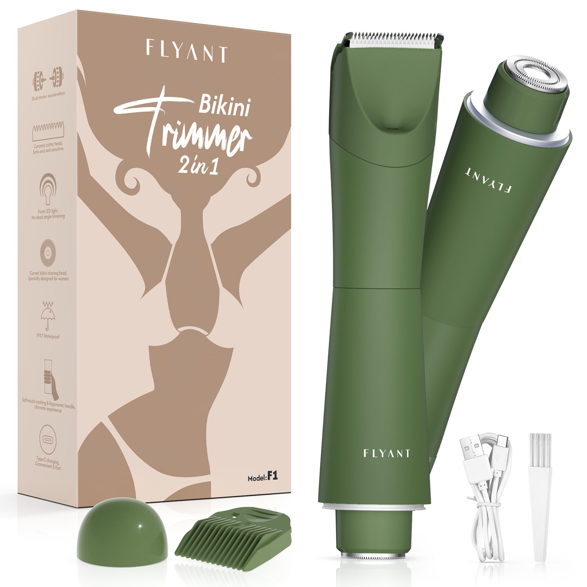 HiBig 2 in 1 Bikini Trimmer for Women