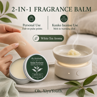Oh, XiyuYouth.Solid Perfume & Kunko Incense Wax Balm - Portable Pocket Balm Fragrance for Personal Use & Warming Lamp Aromatherapy Kunko Incense for Men and Women, Natural & Vegan - Jasmine (30ml)