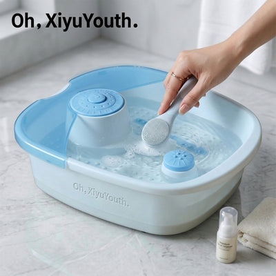 Oh,XiyuYouth. Ergonomic Multi-Purpose Washbasin – Premium Durable Plastic Face & Foot Soak Bowl with Integrated Massage Points and Splash Guard, Space-Saving Household Basin for Skincare and Relaxation