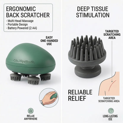 Oh,XiyuYouth. Electric Body Massager & Itch Reliever | 4-Claw Deep Tissue Scratching | Portable Cordless Head & Back Scratcher for Quick Relief | Ergonomic Anti-Itch Device