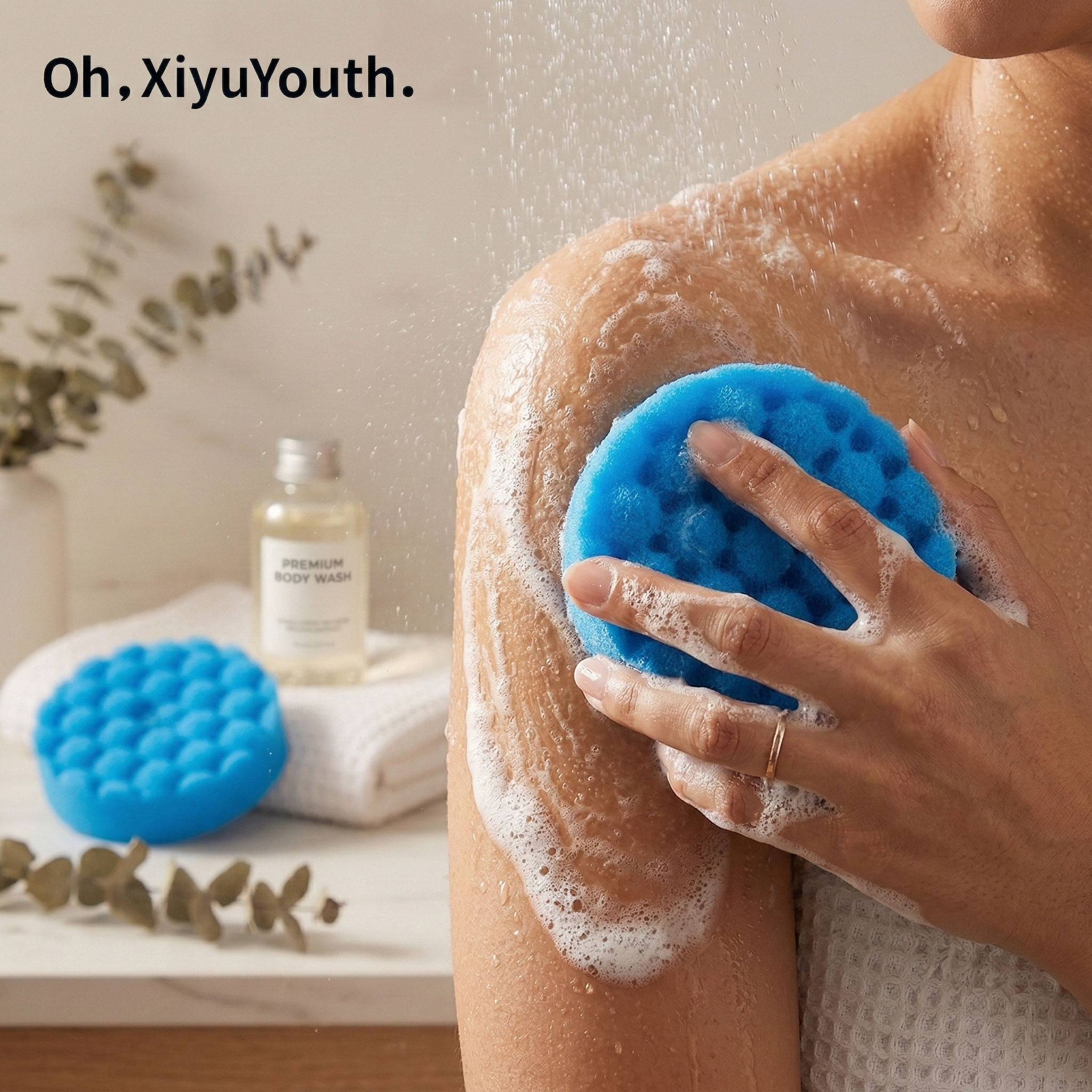 Oh,XiyuYouth. Deep Exfoliating Body Sponge - Professional Abrasive Sponges for Scrubbing the Skin & Dead Skin Cell Removal