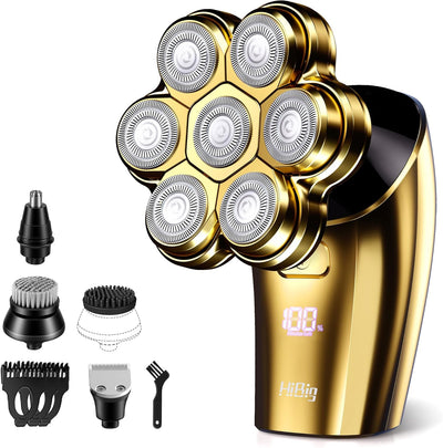 HiBig  5-in-1 Electric Razor, 7D Head Shaver & Full-Body Grooming Kit