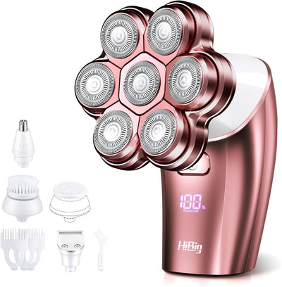 HiBig  5-in-1 Electric Razor, 7D Head Shaver & Full-Body Grooming Kit