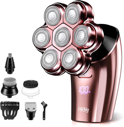 HiBig  5-in-1 Electric Razor, 7D Head Shaver & Full-Body Grooming Kit