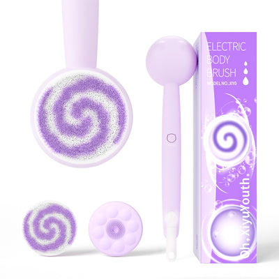 Oh,XiyuYouth. ElectricShower Brush for BodyBack Scrubber with 2Heads, 3 Speeds, andWaterproof Design for Cleansing, Massaging, and Exfoliating Personal Care